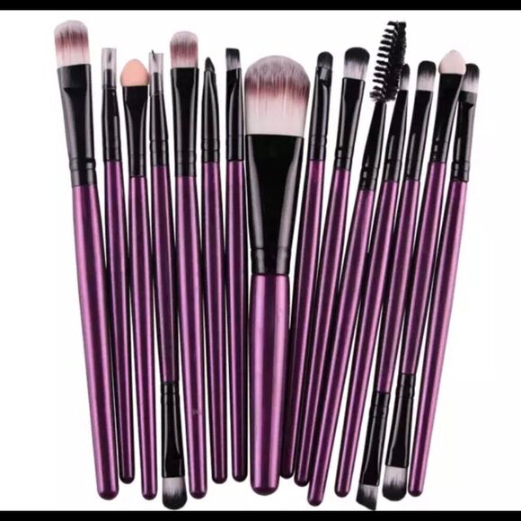 15 PIECE MAKEUP BRUSH SET + CASE - Picture 1 of 1